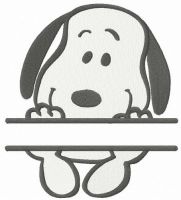 Snoopy monogram embroidery design