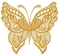 Floral butterfly embroidery design