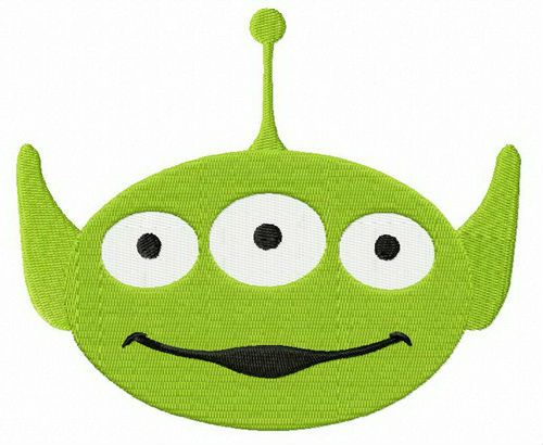 Little Green Man smile machine embroidery design