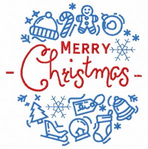 Merry Christmas 13 embroidery design