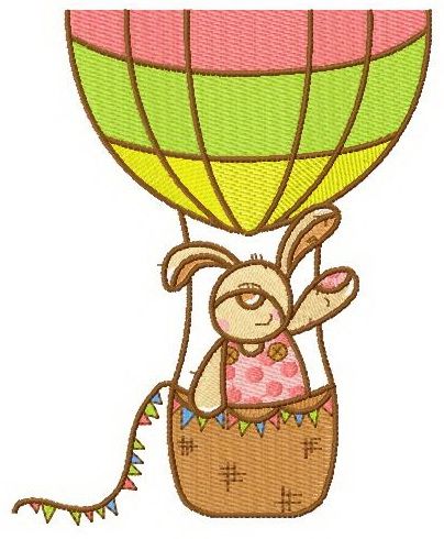 Bunny the balloonist machine embroidery design
