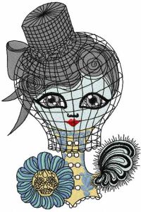 Strange doll embroidery design