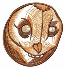 Owl's head embroidery design