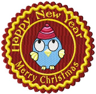 Christmas funny badge machine embroidery design