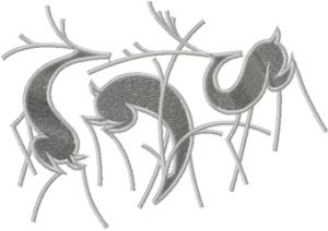 Three deer embroidery design