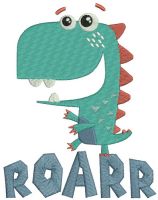 Roarr dinosaur embroidery design