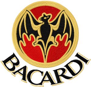 Bacardi bat logo embroidery design
