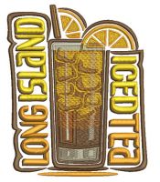 Long Island iced tea embroidery design