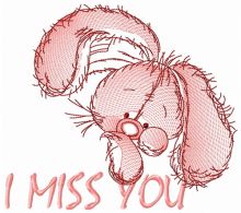 I miss you 7 embroidery design