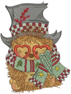 Hedgehog with stylish top hat embroidery design