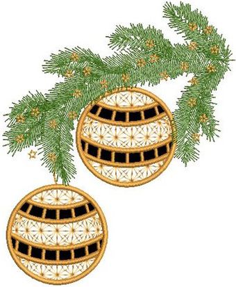 Christmas branch machine embroidery design