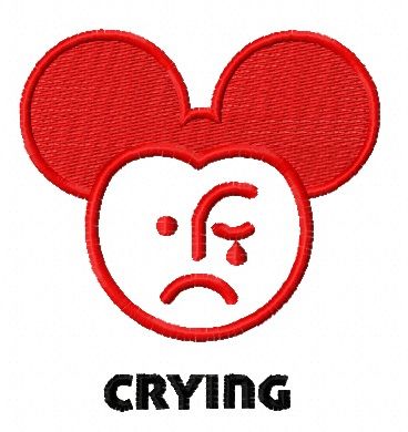 Crying Mickey machine embroidery design
