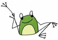 Funny frog free embroidery design 2