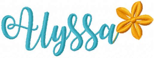 Alyssa name free embroidery design