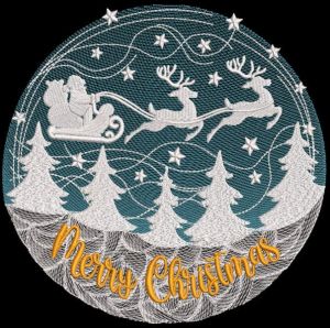 Merry Christmas Round Decoration embroidery design