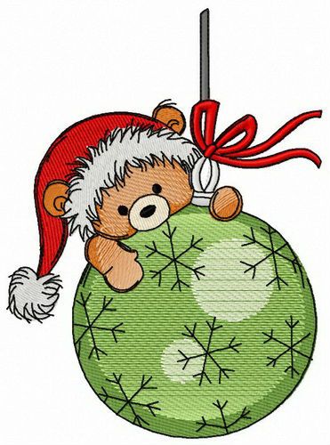 Climbing on Christmas ball machine embroidery design