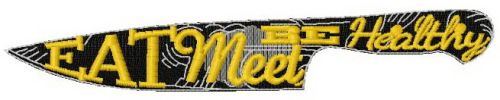 Eat, meet, be healthy machine embroidery design
