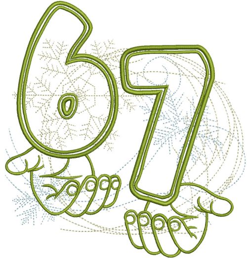 Viral Six Seven Meme embroidery design