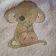Shy mouse embroidered on bath towel
