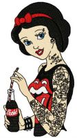 Modern Snow White embroidery design