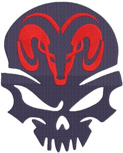 Dodge Logo Calavera embroidery design