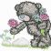 Teddy Bear collect flowers machine embroidery design