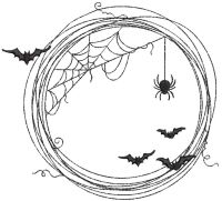 Halloween net frame embroidery design