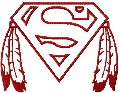 Native superman logo embroidery design 2