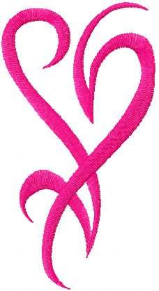 Pink heart free embroidery design 4