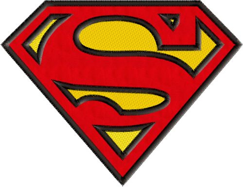 Superman logo applique machine embroidery design