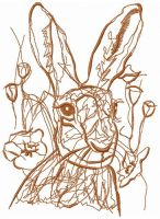 Rabbit's stroll embroidery design