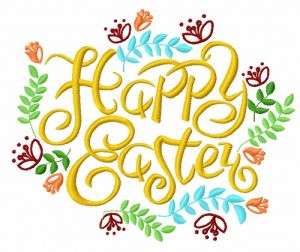Happy Easter 3 embroidery design