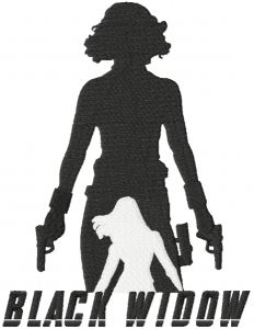 Black widow with guns embroidery design