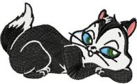 Pussyfoot embroidery design