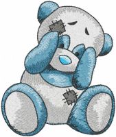 Playing panda embroidery design