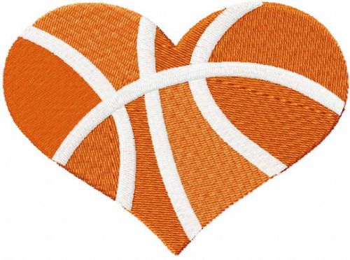 Basketball heart free embroidery design
