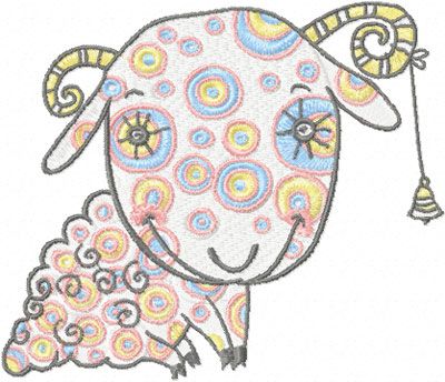Dreaming Sheep machine embroidery design