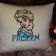 White pillowcase with embroidered Elsa