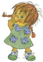 Mischievous child embroidery design