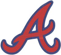 Atlanta Braves letter logo embroidery design