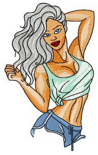 Fitness girl 2 machine embroidery design