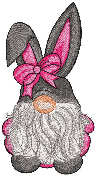 Dwarf in bunny costume embroidery design