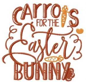 Carrots for the Easter bunny embroidery design