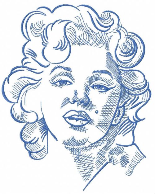 Marilyn Monroe sketch 2 machine embroidery design