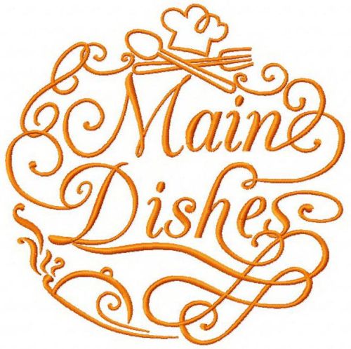 Main dishes machine embroidery design