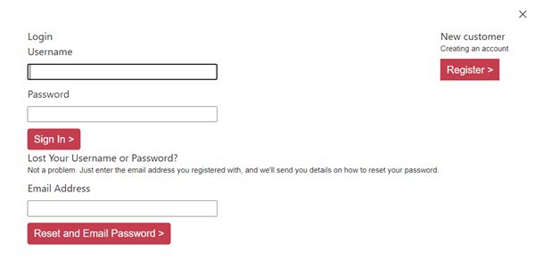 Sign in register form in www.embroideres.com