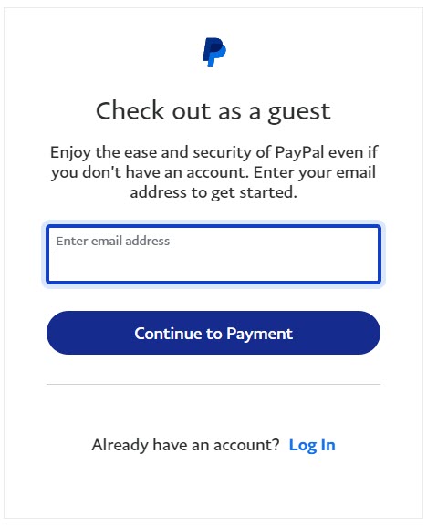 Check out as a guest paypal