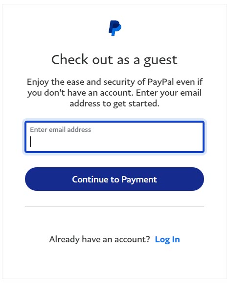 Check out as a guest paypal