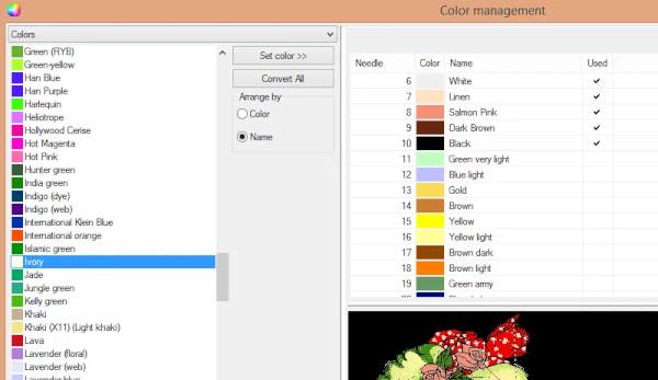 change background color in embroidery software