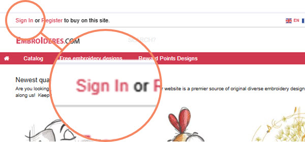 click sign in embroideres website